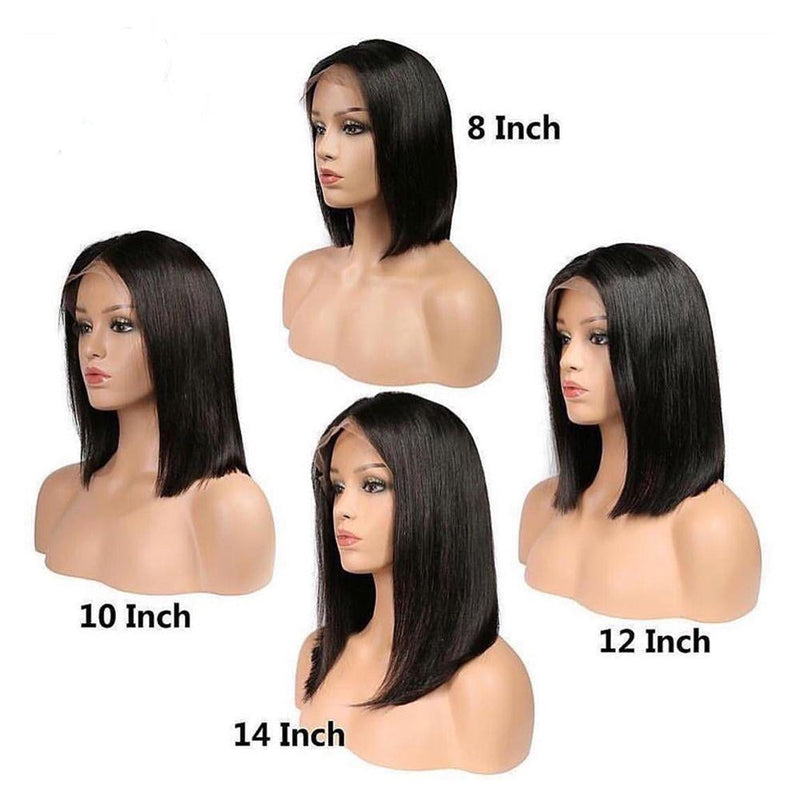 Straight HD Lace Closure Bob Wig 150% Density  (Pre-Made)