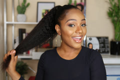 Kinky Straight Blow Out Drawstring Ponytail