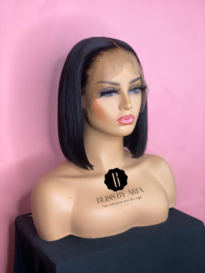 Straight Lace Frontal Bob Wig 150% Density  (Pre-Made)
