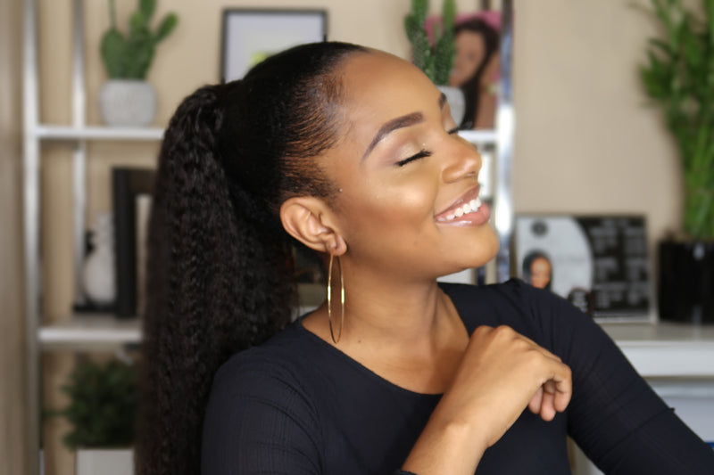Kinky Straight Blow Out Drawstring Ponytail